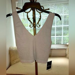 Too Tempted Boutique: Grey V Neck Crop Top. Size M